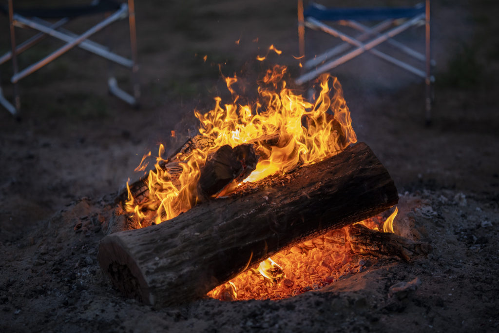 Campfire at Huntly shearer's quarters