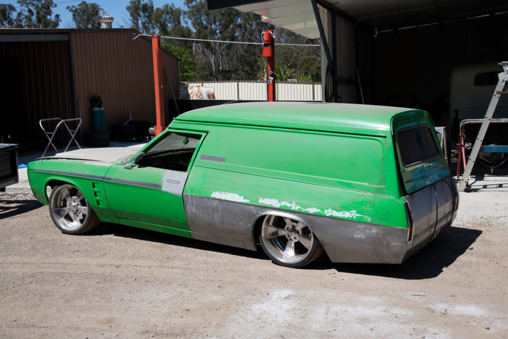 Holden panel van being customised